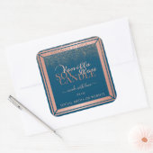 Ocean Blue Product Packaging Étiquette Rose Gold F (Enveloppe)