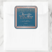 Ocean Blue Product Packaging Étiquette Rose Gold F (Sac)