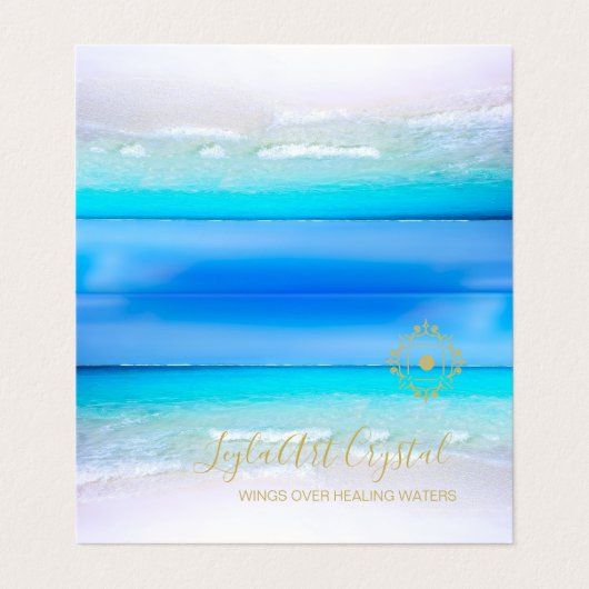 Ocean Blue Professional Visitekaartjes (Buitenkant ongevouwen)