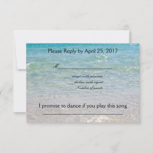 Ocean Blue Rsvp avec demande de chanson (Devant)
