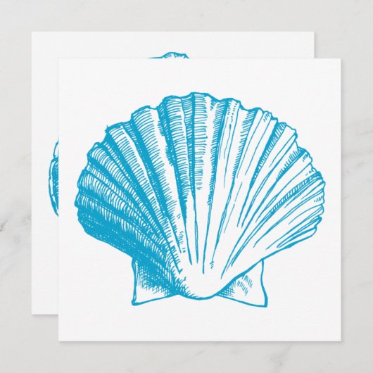 Ocean Blue Sea Shell Luau Réception Invitation (Devant / Derrière)