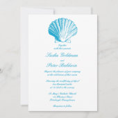 Ocean Blue Sea Shells Weddenschap Kaart (Voorkant)