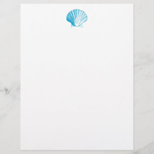 Ocean Blue Seashell Letterhead