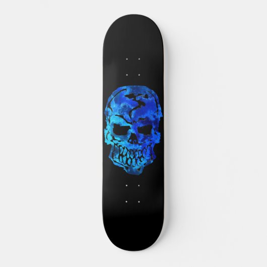 Ocean Blue Skull Skateboard (Voorkant)