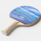 Ocean Blue Sky Clouds Custom Tafeltennisbatje (Voorkant Gekanteld)