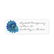 Ocean Blue Spiral Zee Shell Labels