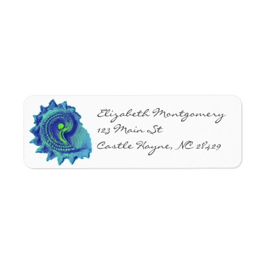 Ocean Blue Spiral Zee Shell Labels (Voorkant)