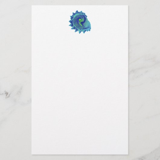 Ocean Blue Spiral Zee Shell Stationery Briefpapier (Voorkant)