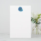 Ocean Blue Spiral Zee Shell Stationery Briefpapier (Staand voorkant)