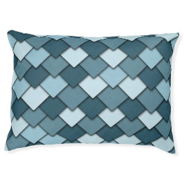 Ocean Blue Square and Diamond Pattern  Hondenbed