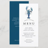 Ocean Blue Thema | Kreeften Bakken Menu (Voorkant / Achterkant)
