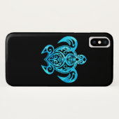 Ocean Blue Tribal Hawaiian Sea Turtle Case-Mate iPhone Case (Achterkant (horizontaal))