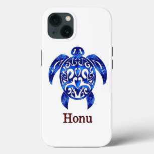 Ocean Blue Tribal Hawaiian Zee Turtle iPhone 13 Hoesje
