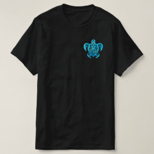 Ocean Blue Tribal Hawaiian Zee Turtle T-shirt
