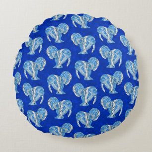 Ocean Blue Tribal Tattoo Manatees Rond Kussen