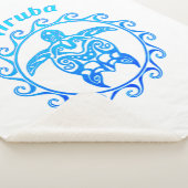 Ocean Blue Tribal Turtle Aruba Sherpa Deken (3/4)