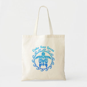 Ocean Blue Tribal Turtle Cabo San Lucas Tote Bag