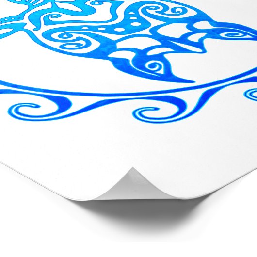 Ocean Blue Tribal Turtle Saint Thomas Poster (Hoek)