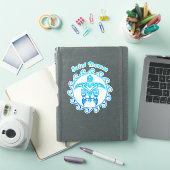 Ocean Blue Tribal Turtle Saint Thomas Sticker (iPad Cover)