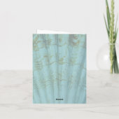 Ocean Blue Vintage Mermaid Folded Note Card (Dos)