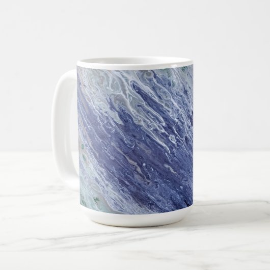 Ocean Blue Water Abstraite Art Mug Cup (Devant gauche)