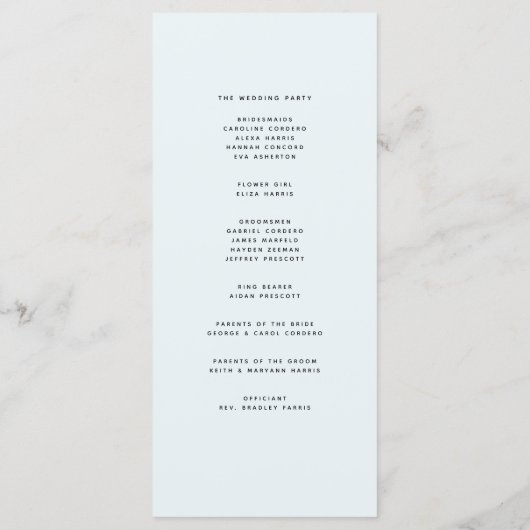 Ocean blue waterverf bestemming bruiloft programma (Achterkant)