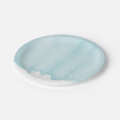 Ocean Blue Waterverf Papieren Bordje (Gekanteld)