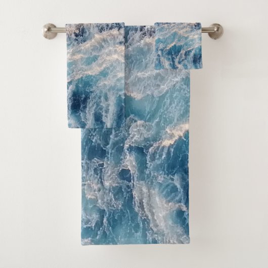 Ocean Blue Waves Bad Handdoek (Insitu)