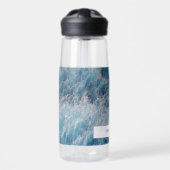 Ocean Blue Waves Bath Custom Name Waterfles (Voorkant)