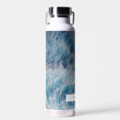 Ocean Blue Waves Bath Custom Name Waterfles (Voorkant)