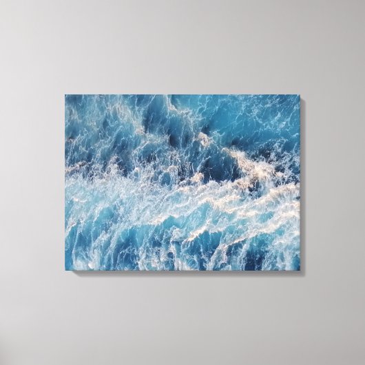 Ocean Blue Waves Canvas Afdruk (Voorkant)