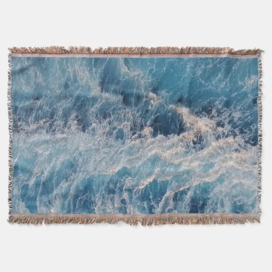 Ocean Blue Waves Deken (Voorkant)