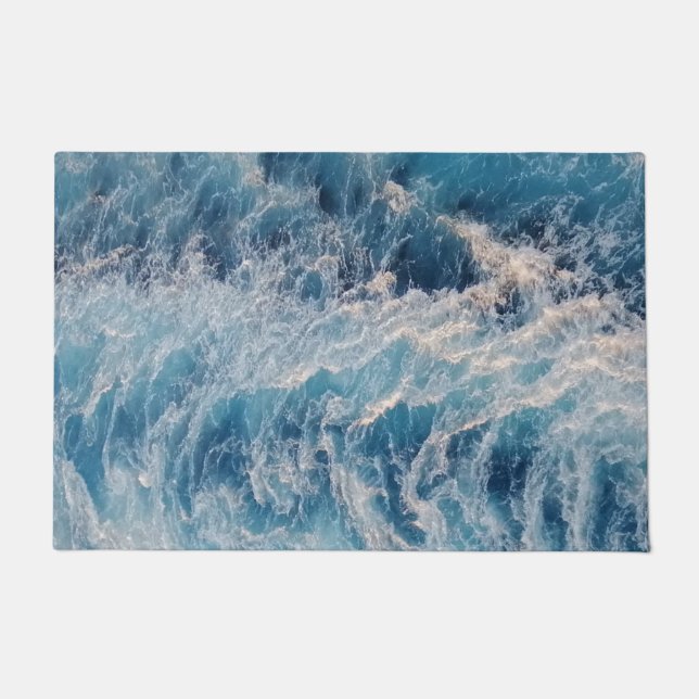 Ocean Blue Waves Deurmat (Voorkant)