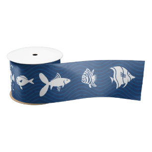 Ocean Blue Waves Fish Patroon Lint