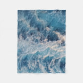 Ocean Blue Waves Fleece Deken (Voorkant)