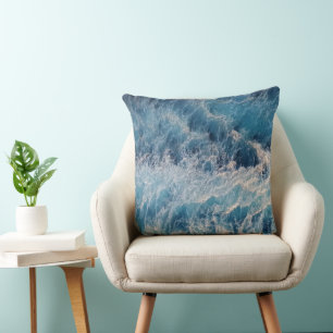 Ocean Blue Waves Kussen