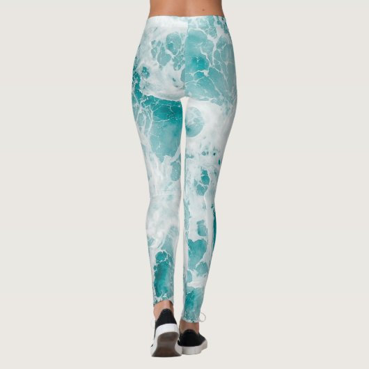 Ocean Blue Waves Leggings (Achterkant)