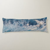 Ocean Blue Waves Lichaamskussen (Achterkant)
