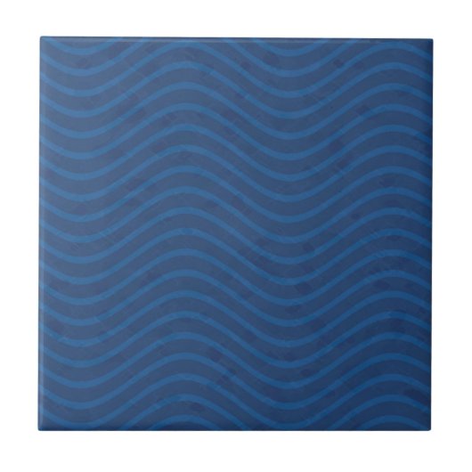 Ocean Blue Waves Patroon Tegeltje (Voorkant)