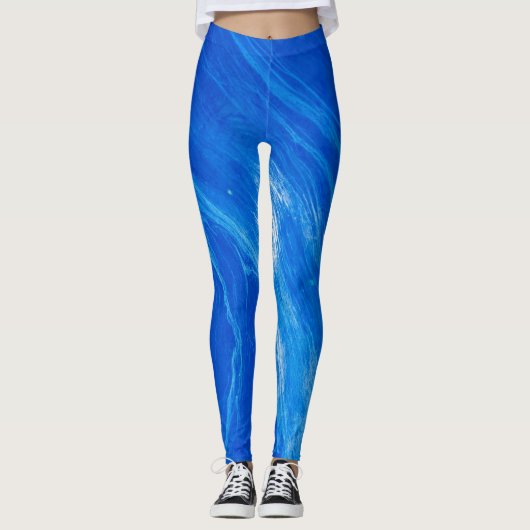 Ocean Blue Waves Summer Time Leggings (Voorkant)