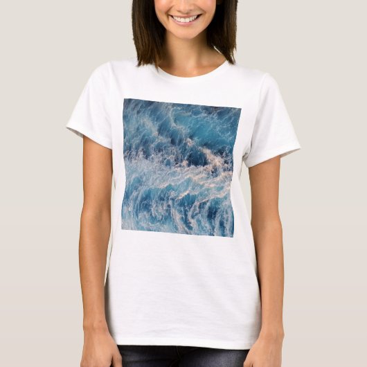 Ocean Blue Waves T-shirt (Voorkant)