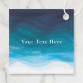 Ocean Blue Waves Waterverf Bruiloft Favor Labels (Achterkant)