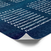 Ocean Blue Waves Waterverf Wedding Seding Chart Poster (Hoek)