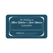 Ocean Blue & White Trouwtafel Nummer plaats kaart