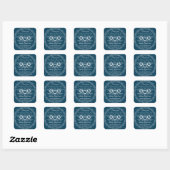 Ocean Blue & White Wedding classic ronde sticker (Vel)