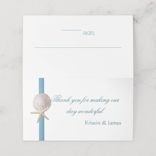 Ocean Blue Zeester en Zanddollar (Buitenkant ongevouwen)