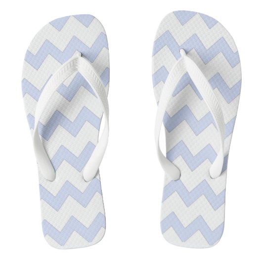 Ocean blue zigzag chevron design pastelblauw teenslippers (Voetbed)