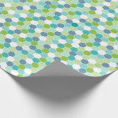 Ocean Blues Honeycomb Geometric Pattern Cadeaupapier (Hoek)