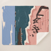 Ocean Blues Sherpa Deken (Voorkant (horizontaal))