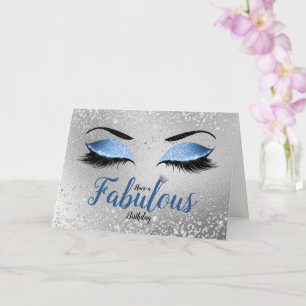 Ocean Blush Blue Fabulous Glitter Eyes Standard Kaart
